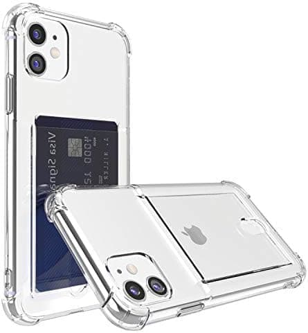 Genomskinligt fodral med korthållare, för iphone 11