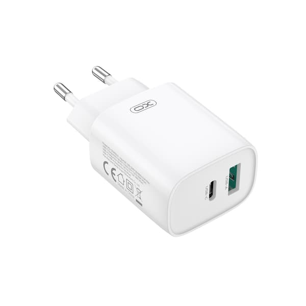 XO väggladdare CE29 PD 20W 1x USB-C 1x USB vit