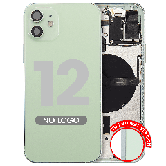 Baksida med smådelar för iPhone 12 (EU / Global version) (Eftermarknad Plus) (Grön) grön