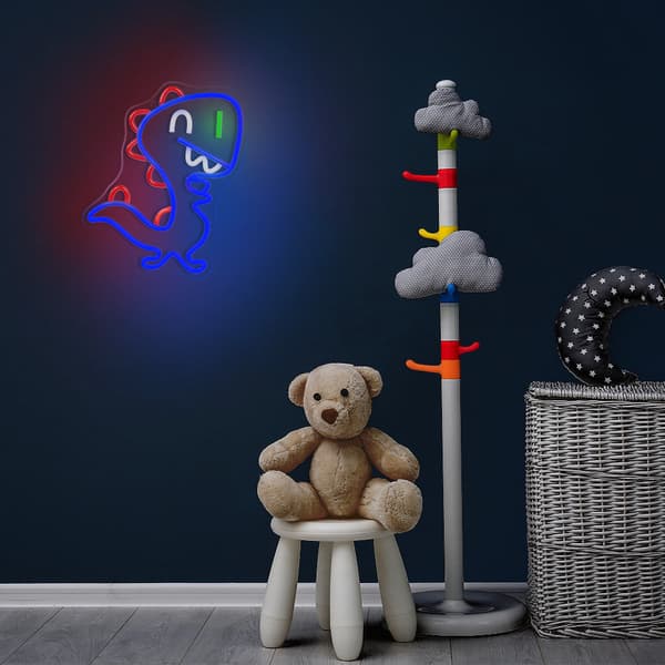 Neon PLEXI LED JURASSIC BABY DINO blå FLNJ01 Forever Light blå