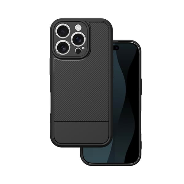 Enkelt kolfiberfodral för iPhone 17 Pro 6,3\" svart