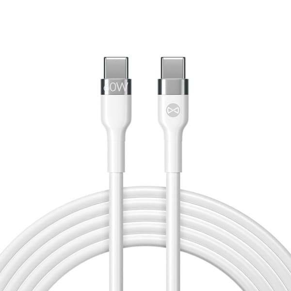 Forever Flexible kabel USB-C - USB-C 2,0 m 60W vit vit