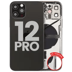 Baksida med smådelar för iPhone 12 Pro (amerikansk version) (begagnad OEM-dragning: klass A) (grafit) svart