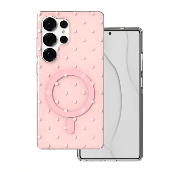 Bubble Dots Mag skal för Samsung S25 Ultra rosa