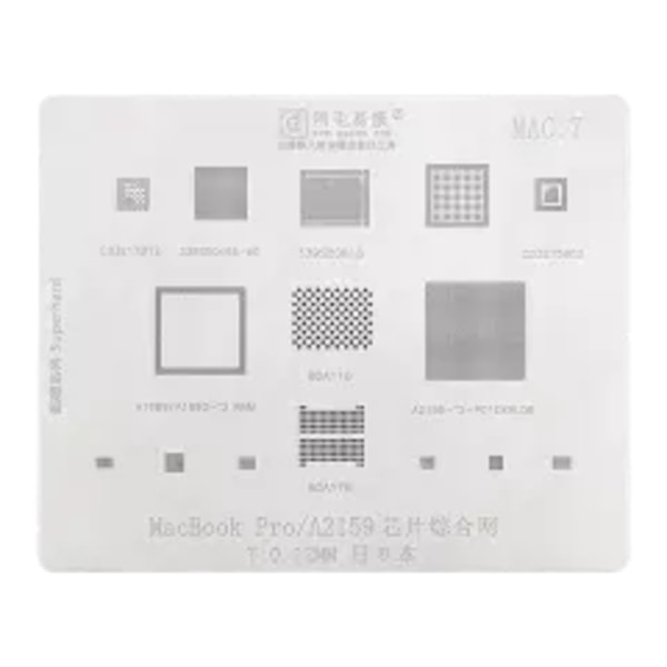 IC Omfattande Stencil För MacBook Pro 13\" A2159 (2019) (MAC 7)