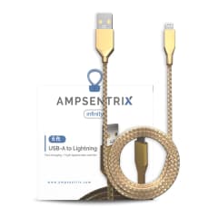 USB Typ A till Lightning-kabel (ej MFI) (1,8 m / 6 fot) (AmpSentrix Infinity) (Guld) guld