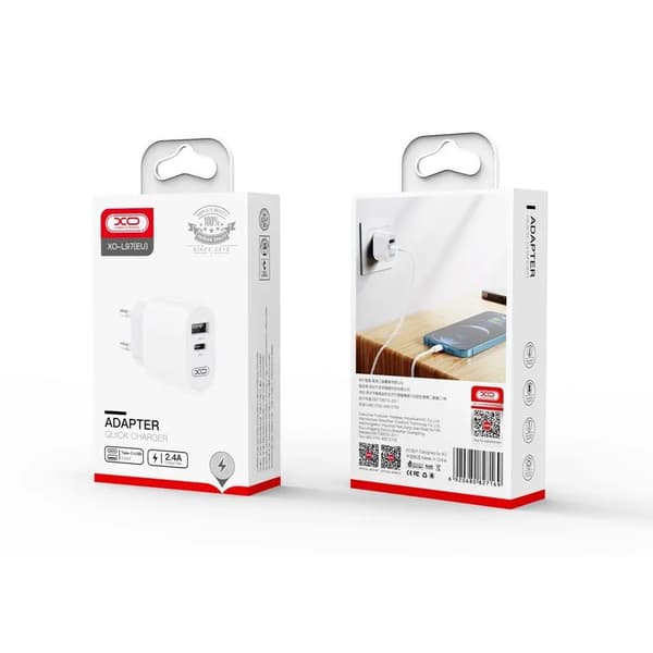 Dual-port laddare 1x USBA 1x USB-C
