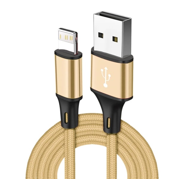 2 st 3m långt Nylon Flätad USB-kabel för iPhone blå blå