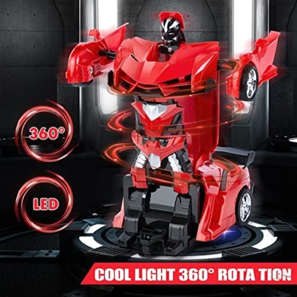 1:18 24 CM RC bil 2 i 1 Transformer Robot bil gul gul