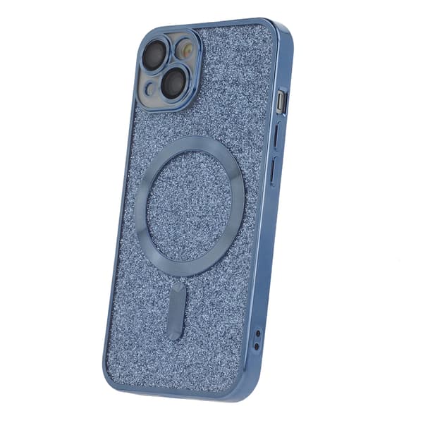 Glitter Chrome Mag-fodral för iPhone 15 Plus 6,7\" blå