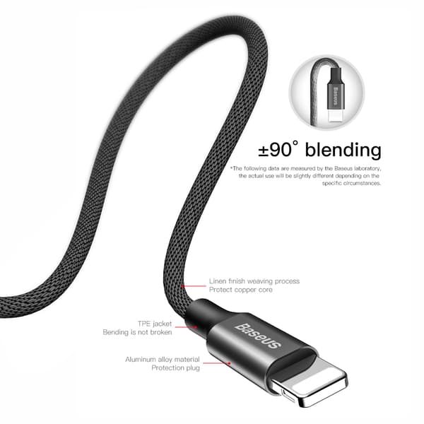 Baseus kabel Yiven USB - Lightning 1,8 m 2A svart