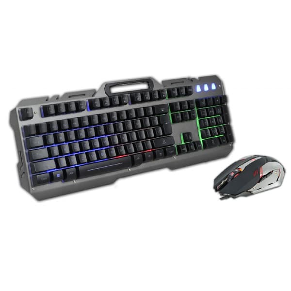 Rebeltec trådbundet set: LED-tangentbord + mus för INTERCEPTOR-spelare röd