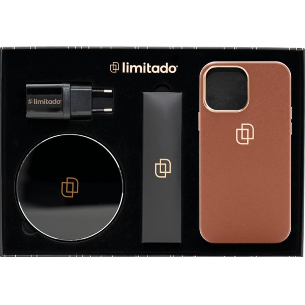 Tillbehörspaket – iPhone 13 Pro – brun Saffiano brun