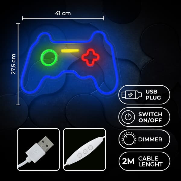 Neon PLEXI LED GAMEPAD flerfärgad FPNE03X Forever Light