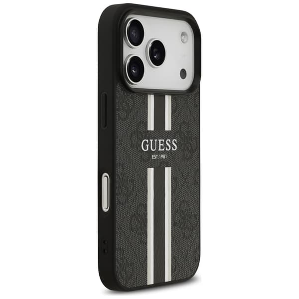 Guess 4G Printed Stripes MagSafe-fodral för iPhone 17 Pro svart