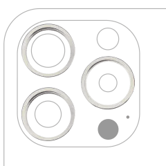 Bakre kameraram endast för iPhone 15 Pro Max (vit titan) (3-delat set)