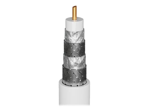 goobay Antennekabel Firelagsskjold 3m vit vit