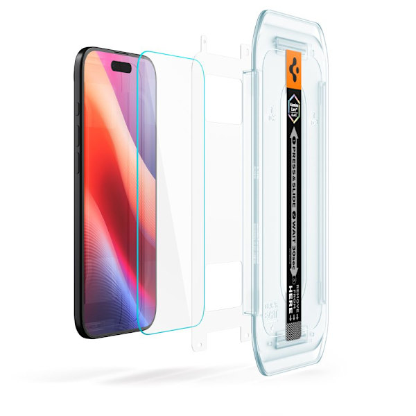 Spigen härdat glas Glas.Tr ”Ez Fit” 2-pack för iPhone 17 Air Clear