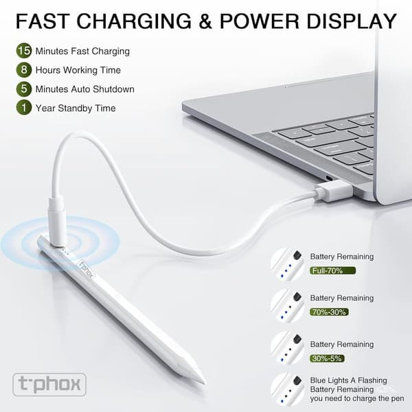 T-PHOX STYLUS ERA 1 FÖR APPLE USB-C LADDNING VIT