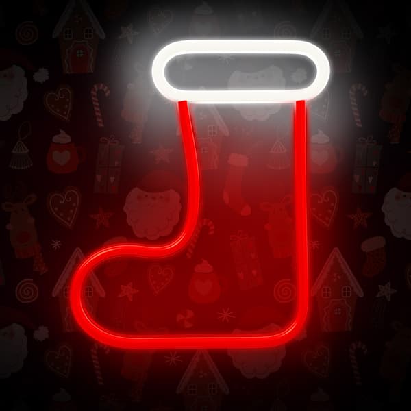 Neon LED JULSTRUMPA vit röd FLNE23 Forever Light
