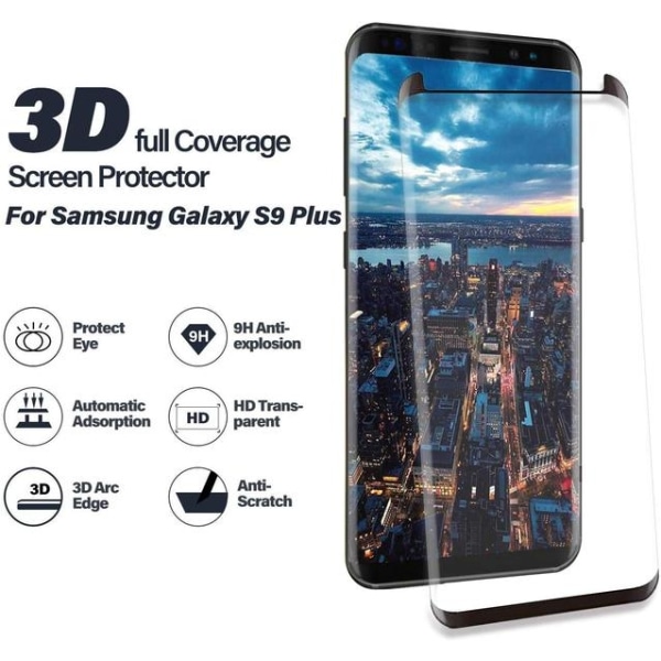 2 täysin peittävää karkaistua lasia Samsung s9 plus -puhelimelle