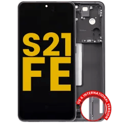 OLED-enhet med ram för Samsung Galaxy S21 FE 5G (USA & internationell version) (renoverad) (grafit)