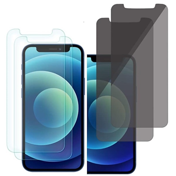 4 st skärmskydd 2 normal och 2 sekretess för iphone 11/Xr