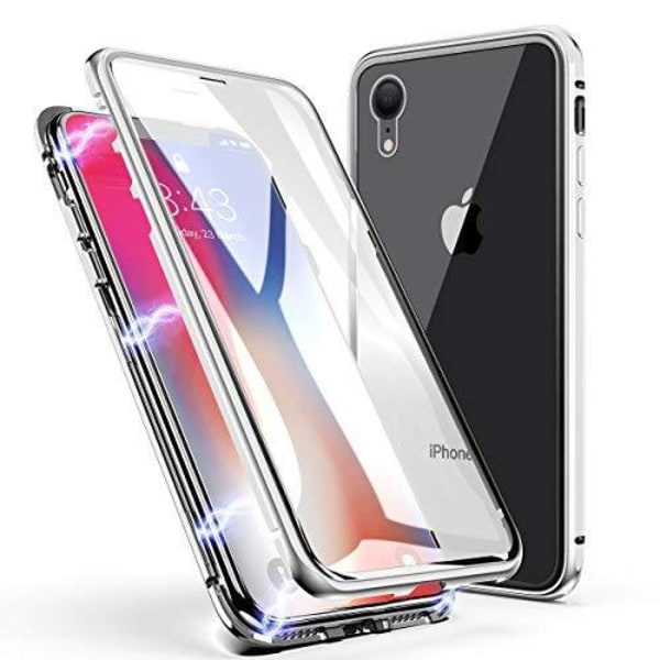 Dubbelsidig magnet fodral med härdat glas för iphone Xs max