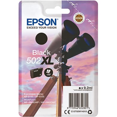 Epson 502XL svart 550 sidor bläck C13T02W14010