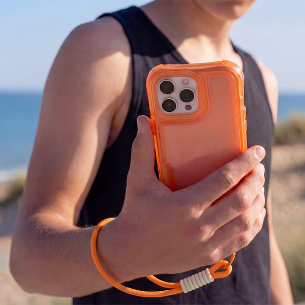 Safepop skal med rem för iPhone 11 orange