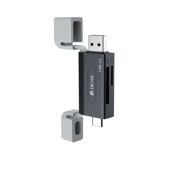 Devia kortläsare 2i1 EL240 USB/USB-C 3.0 svart