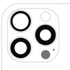 Bakre kameralins (endast glas) med lim för iPhone 16 Pro / 16 Pro Max (3-delat set) (Eftermarknad Plus) (10-pack)