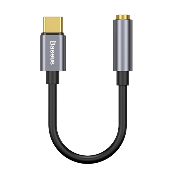 Baseus-adapter L54 USB-C till jack 3,5 mm mörkgrå