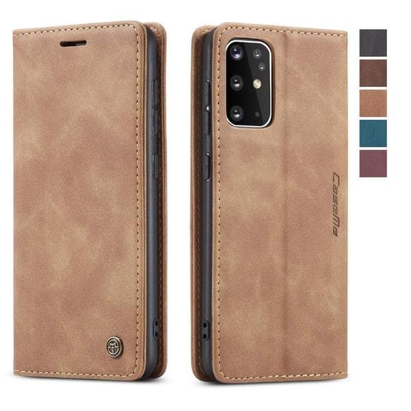 Hög kvalitet plånbok Läderfodral  för Samsung S20 plus vinröd röd