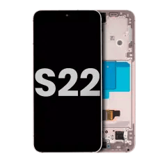 OLED-enhet med ram för Samsung Galaxy S22 5G (Använd OEM-drag: Klass A) (Rosa Guld) guld