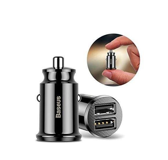 Baseus Billaddare, Mini Portabel 3.1A Dual USB blå
