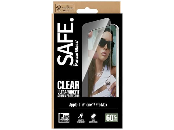 SAFE. by PanzerGlass Apple iPhone 17 Pro Max | Ultra-Wide Fit