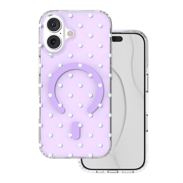 Bubble Dots Mag case för iPhone 17 6,3'' lila