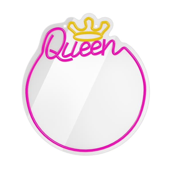 Neon SPEGEL LED QUEEN varmvit rosa FMNE04 Forever Light