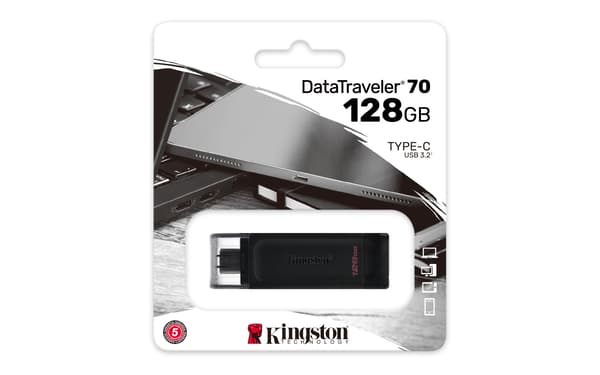 Kingston pendrive 128GB USB-C DT70 svart
