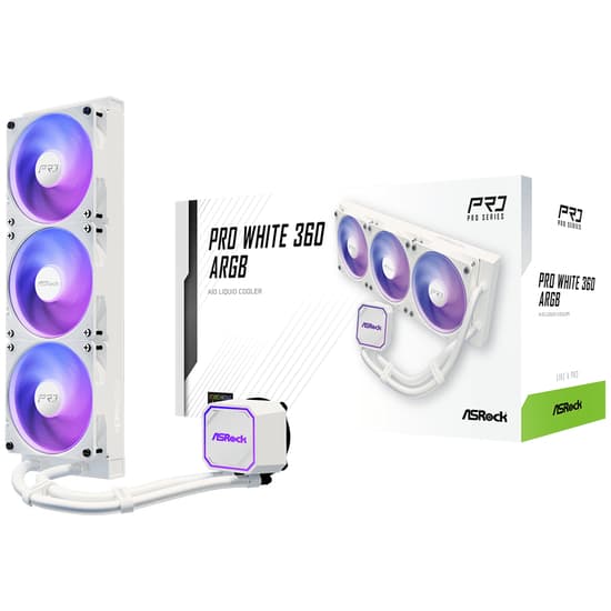 Asrock Pro 360 ARGB kölesystem 1-pack vit 120 mm vit
