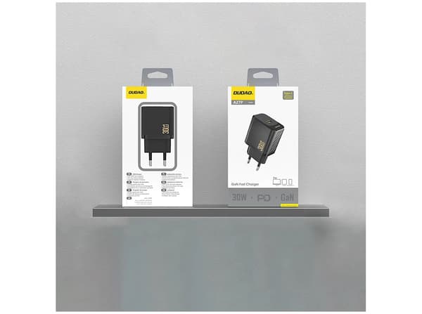 Dudao A27PEU Adapter 30Watt GaN 1xUSB-C svart svart