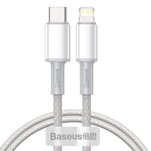 Baseus kabel High Density PD USB-C - Lightning 1,0 m vit 20W vit