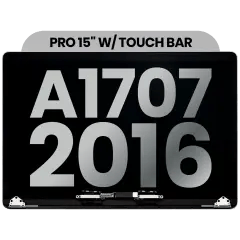 Komplett LCD-skärmmontering för MacBook Pro 15\" A1707 (2016-2017) (Begagnad OEM-dragning: Klass B) (Rymdgrå) svart