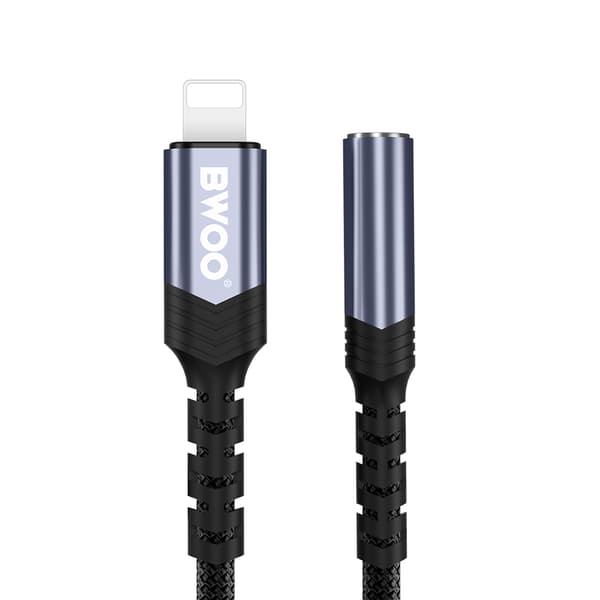 BWOO Adapter AUX 3 5mm - Lightning svart BZ48 svart