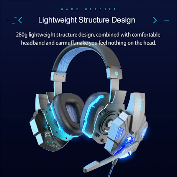 Spelheadset för dator/PS4 blå blå