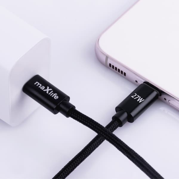 Maxlife MXUC-12 kabel USB-C - Lightning 2,0 m 27W svart svart