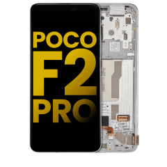 OLED-enhet med ram för Xiaomi Poco F2 Pro / Redmi K30 Pro (renoverad) (Phantom White)
