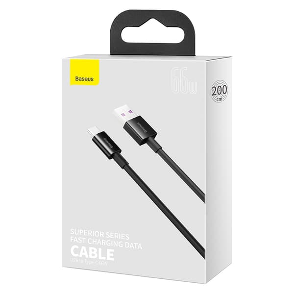 Baseus kabel Superior USB - USB-C 2,0m svart 66W svart