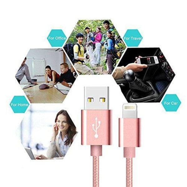 2 st top kvalitet 3 m iphone kabel